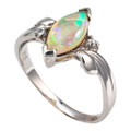 QUEEN OF STARS STERLING SILVER AUSTRALIAN WHITE OPAL RING