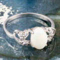 *SOLAR SEEKER STERLING SILVER AUSTRALIAN WHITE OPAL RING *SOLAR SEEKER STERLING SILVER AUSTRALIAN WHITE OPAL RING