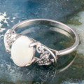 * 1 SOLAR SEEKER STERLING SILVER AUSTRALIAN WHITE OPAL RING