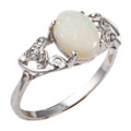 * 1 SOLAR SEEKER STERLING SILVER AUSTRALIAN WHITE OPAL RING