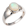 SOLAR SNUGGLE STERLING SILVER AUSTRALIAN WHITE OPAL RING