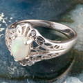 * 1 COSMIC CHILL STERLING SILVER AUSTRALIAN WHITE OPAL RING