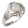 * 1 COSMIC CHILL STERLING SILVER AUSTRALIAN WHITE OPAL RING
