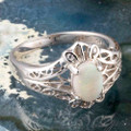 * 1 COSMIC CHILL STERLING SILVER AUSTRALIAN WHITE OPAL RING