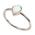 GAIA GLOW STERLING SILVER AUSTRALIAN WHITE OPAL RING