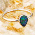 *MOONLIGHT MAGESTY STERLING SILVER AUSTRALIAN OPAL RING *MOONLIGHT MAGESTY STERLING SILVER AUSTRALIAN OPAL RING