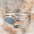 * 1 FIRE RED OPAL STERLING AUSTRALIAN OPAL RING
