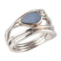 * 1 FIRE RED OPAL STERLING AUSTRALIAN OPAL RING