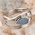 * 1 FIRE RED OPAL STERLING AUSTRALIAN OPAL RING