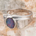 SUNRISE FIRE BLAST STERLING SILVER NATURAL AUSTRALIAN OPAL RING