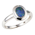 *FIJI ESCAPE STERLING SILVER AUSTRALIAN OPAL RING