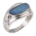 GALAXY FRACTALS STERLING SILVER AUSTRALIAN OPAL RING