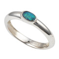 GREEN GUMDROP STERLING SILVER AUSTRALIAN OPAL RING