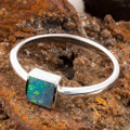 *DEEP SEA BLOOM STERLING SILVER AUSTRALIAN OPAL RING