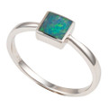 *DEEP SEA BLOOM STERLING SILVER AUSTRALIAN OPAL RING