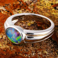 *PETAL & STONE STERLING SILVER AUSTRALIAN OPAL RING