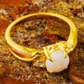 *DEWDROP 18KT YELLOW GOLD PLATED AUSTRALIAN OPAL RING