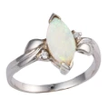 * 1 RAIN & DRIFT STERLING SILVER AUSTRALIAN SOLID WHITE OPAL RING