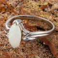 * 1 RAIN & DRIFT STERLING SILVER AUSTRALIAN SOLID WHITE OPAL RING