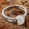*LAGOON GLOW STERLING SILVER AUSTRALIAN SOLID WHITE OPAL RING *LAGOON GLOW STERLING SILVER AUSTRALIAN SOLID WHITE OPAL RING