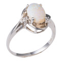 *TIDAL HARMONY STERLING SILVER AUSTRALIAN SOLID WHITE OPAL RING
