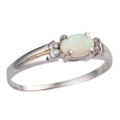 AQUA FLEUR STERLING SILVER AUSTRALIAN SOLID WHITE OPAL RING