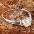 AQUA FLEUR STERLING SILVER AUSTRALIAN SOLID WHITE OPAL RING