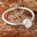 SOLSTICE ENERGY STERLING SILVER AUSTRALIAN SOLID WHITE OPAL RING