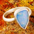 ETHERGLOW STERLING SILVER AUSTRALIAN OPAL RING