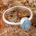 *MOONLIT SPARK STERLING SILVER AUSTRALIAN OPAL RING *MOONLIT SPARK STERLING SILVER AUSTRALIAN OPAL RING