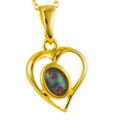 * A LUNAR DRIFT 18KT YELLOW GOLD PLATED AUSTRALIAN OPAL NECKLACE