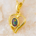 LUNAR DRIFT 18KT YELLOW GOLD PLATED AUSTRALIAN OPAL NECKLACE