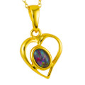 WHISPERING SOLSTICE 18KT YELLOW GOLD PLATED AUSTRALIAN OPAL NECKLACE