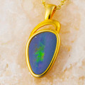 *NOVA KISS 18KT YELLOW GOLD PLATED AUSTRALIAN OPAL NECKLACE *NOVA KISS 18KT YELLOW GOLD PLATED AUSTRALIAN OPAL NECKLACE