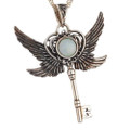*KEY TO HEAVEN STERLING SILVER AUSTRALIAN OPAL NECKLACE