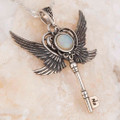 KEY TO HEAVEN STERLING SILVER AUSTRALIAN OPAL NECKLACE