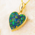 * 1A HEAVENS LOVE 14KT YELLOW GOLD AUSTRALIAN OPAL NECKLACE