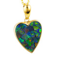 * 1A HEAVENS LOVE 14KT YELLOW GOLD AUSTRALIAN OPAL NECKLACE