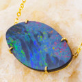 KEY TO MY HEART 14KT YELLOW GOLD AUSTRALIAN OPAL NECKLACE