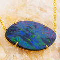 KEY TO MY HEART 14KT YELLOW GOLD AUSTRALIAN OPAL NECKLACE