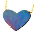 VIOLET STREAM 14KT YELLOW GOLD AUSTRALIAN OPAL NECKLACE