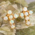 ROSEWOOD 14KT GOLD PLATED AUSTRALIAN SOLID WHITE OPAL STUD EARRINGS