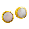 FLORA&COVE 18KT GOLD PLATED AUSTRALIAN SOLID WHITE OPAL STUD EARRINGS FLORA&COVE 18KT GOLD PLATED AUSTRALIAN SOLID WHITE OPAL STUD EARRINGS