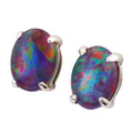 IVYRIDGE STERLING SILVER AUSTRALIAN OPAL STUD EARRINGS