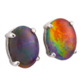 VELVETBREEZE STERLING SILVER AUSTRALIAN OPAL STUD EARRINGS