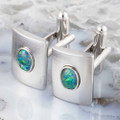 IRONBARK STERLING SILVER OPAL CUFF LINKS