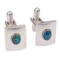 IRONBARK STERLING SILVER OPAL CUFF LINKS