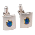 RIVERSTONE 18KT GOLD PLATED GENUINE AUSTRALIAN OPAL CUFFLINKS