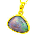 *VEGALYRA 18KT GOLD PLATED  AUSTRALIAN OPAL NECKLACE