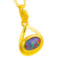 *CASSIANYX 18KT GOLD PLATED AUSTRALIAN OPAL NECKLACE *CASSIANYX 18KT GOLD PLATED AUSTRALIAN OPAL NECKLACE